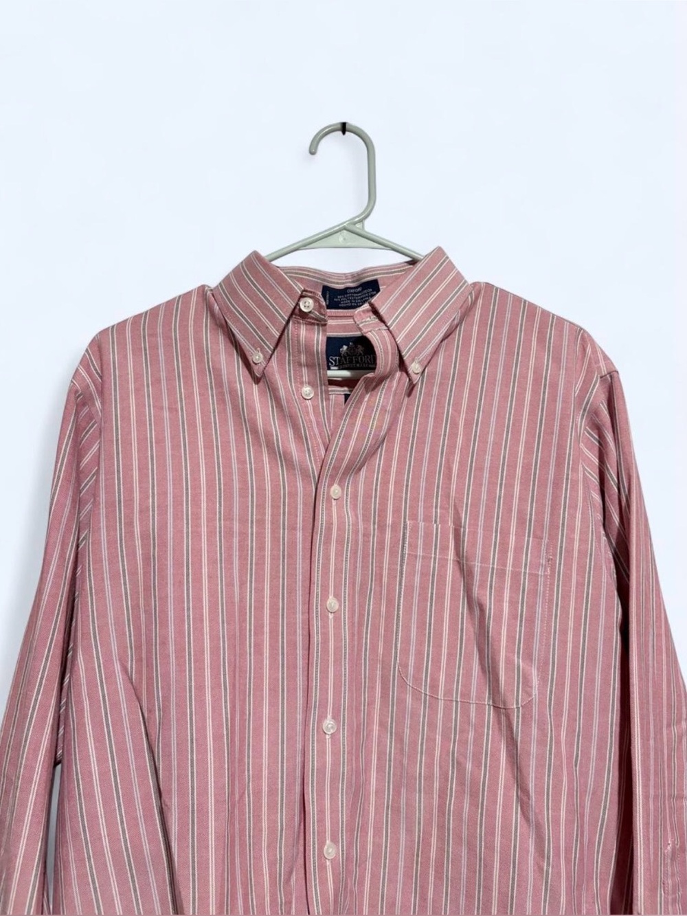 Stafford Striped Button-Down Shirt - Pink